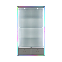 Vitrine en verre de vitrine de magasin de poupée de lumière colorée avec lumière LED compteur de magasin de jouets en peluche meubles de vitrine de magasin de jouets