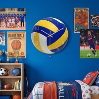 Nouvelle Horloge Murale en Verre 30/35/40cm Design Volleyball Silencieuse Créative pour Salon Affichage à Aiguilles