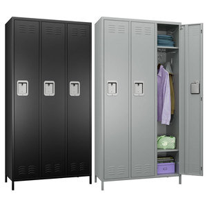 Heavy Duty Cold Rolled Steel 3 Door Locker American Standing Style with Legs Custom Color & Size for Industrial Warehouse Locker - Product Image 1