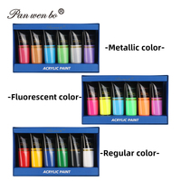 Peintures acryliques Panwenbo de haute qualité, tubes de 75 ml, kits de peinture acrylique professionnels personnalisés, peinture acrylique non toxique pour la peinture