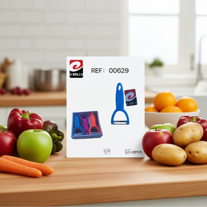 MNJ Peeler Set 3Pcs Colorful Plastic Kitchen Tool For Fruits Vegetables 12Pcs Box Packaging - Product Image 2