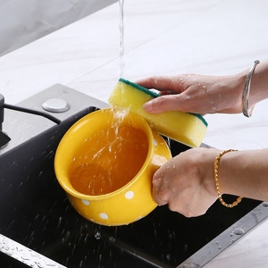 Bol à petit-déjeuner en céramique à poignée unique avec motif à pois, bol en porcelaine pour nouilles, fruits et salades, idéal pour la maison, l'hôtel, le restaurant et les fêtes - Product Image 4