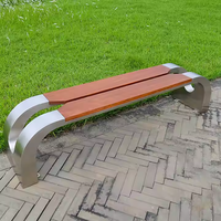 Banc de patio plat traditionnel en acier inoxydable écologique pour gare, jardin extérieur, zone résidentielle, banc en métal