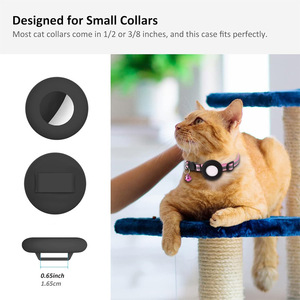 Funda protectora de silicona antipérdida de patrón sólido para Apple <span class=keywords><strong>Airtag</strong></span> para collar de mascota-para perros - Product Image 3