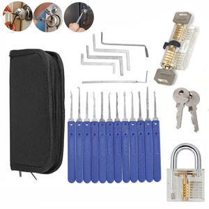 17 A Corte transparente cerradura práctica candado cerradura con roto clave eliminar Kit de gancho de Extractor de lockpicking - Product Image 1