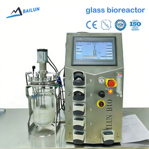 5L Benchtop Double Wall Glass Jacketed Fermentor Stirred Tank Bioreactor With Price for Bacterial Culture Synthetic Biology - Product Image 1