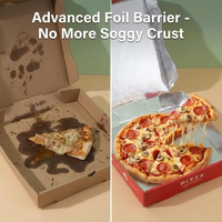 Boîte à pizza personnalisée avec logo, doublée de papier aluminium, résistante à la graisse, conservant la chaleur, emballage alimentaire ondulé pour livraison à emporter WELCOTECH