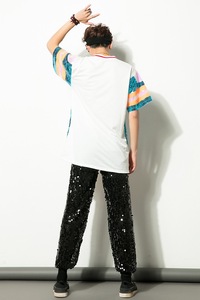 Vêtements <span class=keywords><strong>de</strong></span> spectacle modernes pour adultes T-shirt à paillettes <span class=keywords><strong>de</strong></span> <span class=keywords><strong>danse</strong></span> <span class=keywords><strong>jazz</strong></span> pour hommes et femmes - Product Image 5