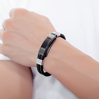Bracelet en Silicone Moustique avec Logo Gravé Personnalisé Bijoux Européen Hotsale Couture Bracelet en Caoutchouc Fermoir en Acier Inoxydable pour Hommes