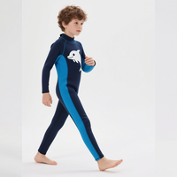 DIVESTAR Desain Khusus 2.5mm Neoprene Lengan Panjang Resleting Belakang Baju Selam Anak untuk Menyelam Snorkeling Berenang Surfing untuk Anak-Anak