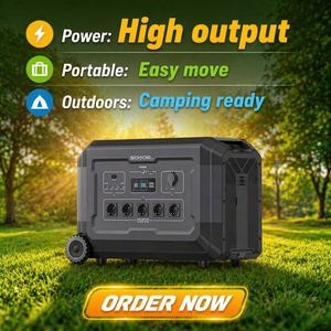 Générateur solaire portable E-Nice à batterie lithium, onde sinusoïdale pure 5000W AC 110V/230V, compatible voiture, pour camping et randonnée en extérieur - Product Image 1
