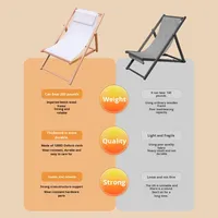 Chaise de plage moderne en bambou sans accoudoirs, blanche, confortable, pour salle à manger, loisirs en plein air, transat de plage
