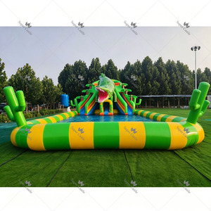 Parc aquatique gonflable commercial Crocodile avec toboggan et piscine, parc aquatique gonflable mobile et portable pour adultes, idéal pour la cour arrière et les centres de villégiature - Product Image 3