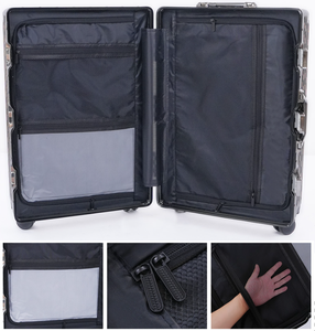 Set koper perjalanan kualitas tinggi, Set koper dan tas modis bingkai aluminium, roda Spinner kapasitas besar, Set koper 2 - Product Image 4