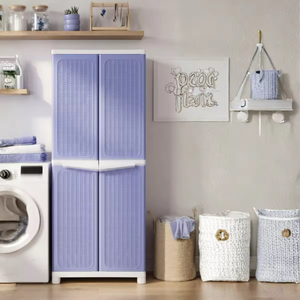 Multifunctional Foldable <b>Storage</b> <b>Box</b> Plastic Stackable Container with Rattan Pattern and Hanging Capability for Home - Product Image 4