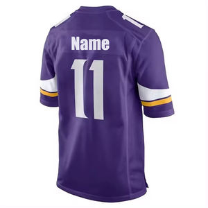 Maillots de <span class=keywords><strong>football</strong></span> américain réversibles unis, design <span class=keywords><strong>gratuit</strong></span>, violet, style rétro, Chicago City - Product Image 2
