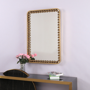 <span class=keywords><strong>Miroir</strong></span> <span class=keywords><strong>mural</strong></span> moderne en métal doré <span class=keywords><strong>pour</strong></span> la décoration de la maison <span class=keywords><strong>pour</strong></span> le salon et le <span class=keywords><strong>couloir</strong></span> selfie magique <span class=keywords><strong>grand</strong></span> <span class=keywords><strong>miroir</strong></span> en métal avec cadre argenté - Product Image 4