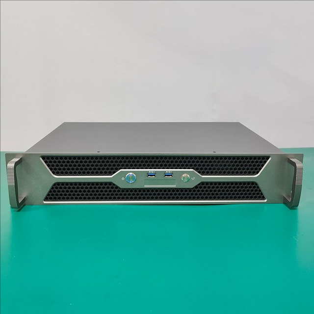 2U Short Chassis M-ATX Motherboard 7 Half-height Slots USB3.0 250 Deep Aluminum Panel Industrial Control Server Rack Stock