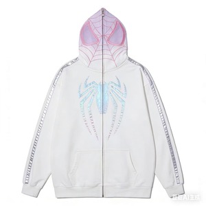 <span class=keywords><strong>Felpa</strong></span> <span class=keywords><strong>con</strong></span> <span class=keywords><strong>Cappuccio</strong></span> Spider-Man Pull-up <span class=keywords><strong>con</strong></span> Stampa DTG, Zip e Lavaggio Stone Washed, Personalizzabile <span class=keywords><strong>con</strong></span> Logo - Product Image 3