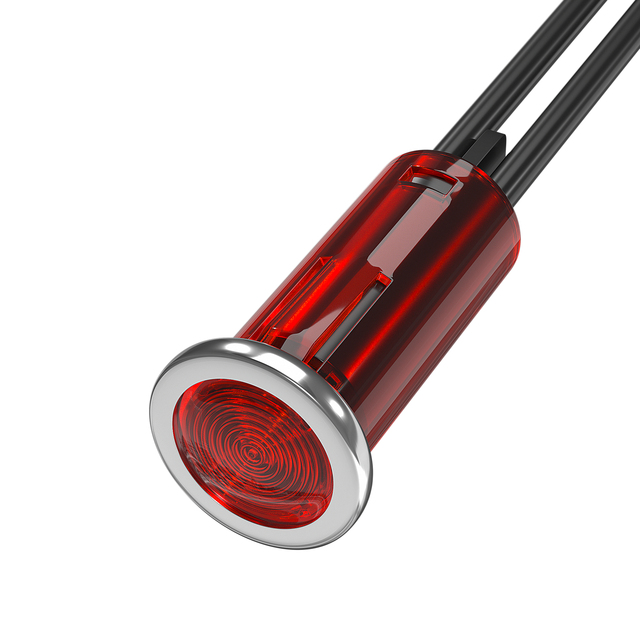 12V Indicator Lights Snap-in 1/2" Panel Mount Scooter Indicator Lights Red LED Car Indicator Led Light for Truck