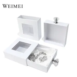 Kunden spezifische Schiebe schubladen Luxus schmuck Verpackungs papier Geschenk box mit Griff für Armband Schmuck paket mit Diamant