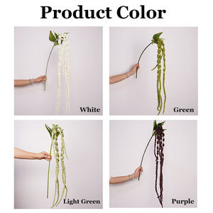 Di alta qualità artificiale amaranto fiore vero tocco verde 6 forchette piante appese per la decorazione della casa di nozze san valentino - Product Image 5