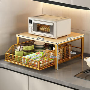 Estante de almacenamiento no plegable de hierro metálico sostenible de simplicidad moderna para almacenamiento de café y aperitivos uso doméstico en la sala de estar - Product Image 3