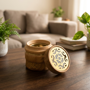 Quemador de Incienso de Sándalo Hecho a Mano, Duradero, con Patrón Árabe, Soporte Aromático de Madera, Ecológico, Decoración del Hogar con Incienso Indio, Bakhoor - Product Image 1