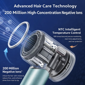 Sèche-cheveux sans pales à moteur BLDC haute vitesse, séchage rapide, fabricant de sèche-cheveux ioniques négatifs (millions d'ions), ODM OEM - Product Image 5