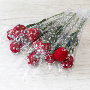 Zhihua Künstliche Rosenblumen-Schmuckschatulle, Beflockte Ringverpackung, Romantische Valentinstagsgeschenk-Schmuckbox - Product Image 4