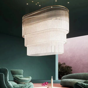 ヴィラ リビングルーム シャンデリア カスタムライト 複層 螺旋型 クリスタル LED インテリアライト ホーム 階段 寝室 廊下 照明 - Product Image 2