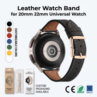 Bracelet de montre en cuir véritable bicolore personnalisé 20mm 22mm, boucle à double anneau universelle, bracelet sport confortable pour femmes et hommes