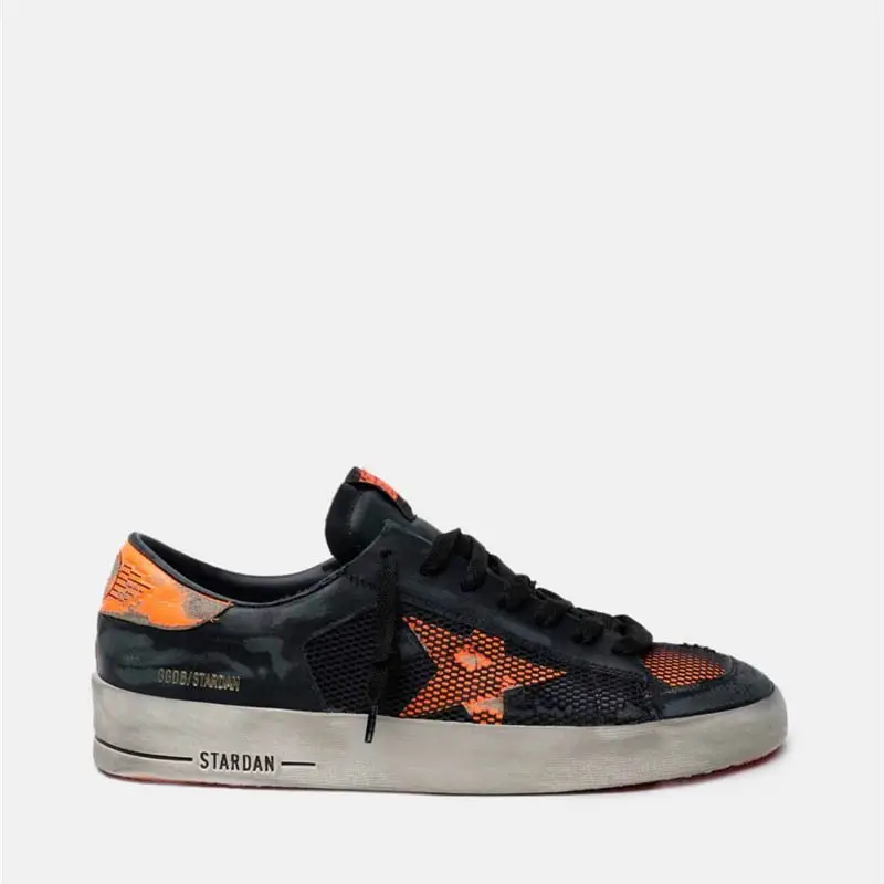 Goldens Black And Orange Stardan Sneakers Gooses Sports Casual Dirty Women Shoes