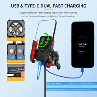 Support de téléphone pour moto avec ventilateur de refroidissement et charge rapide, support de refroidissement pour téléphone Rider TEC, refroidissement semi-conducteur pour moto