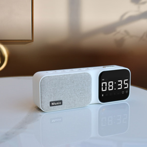 Xách tay không dây màu xanh răng trắng Loa tiếng ồn với đồng hồ báo thức tiết kiệm năng lượng và tiêu thụ điện năng thấp Loa nhà - Product Image 5