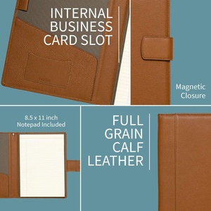 Portafolios Ejecutivo de Cuero <span class=keywords><strong>Italiano</strong></span> Maruse con Cierre Magnético, Bloc de Escritura, Hecho a Mano en China, con Cuerda - Product Image 3