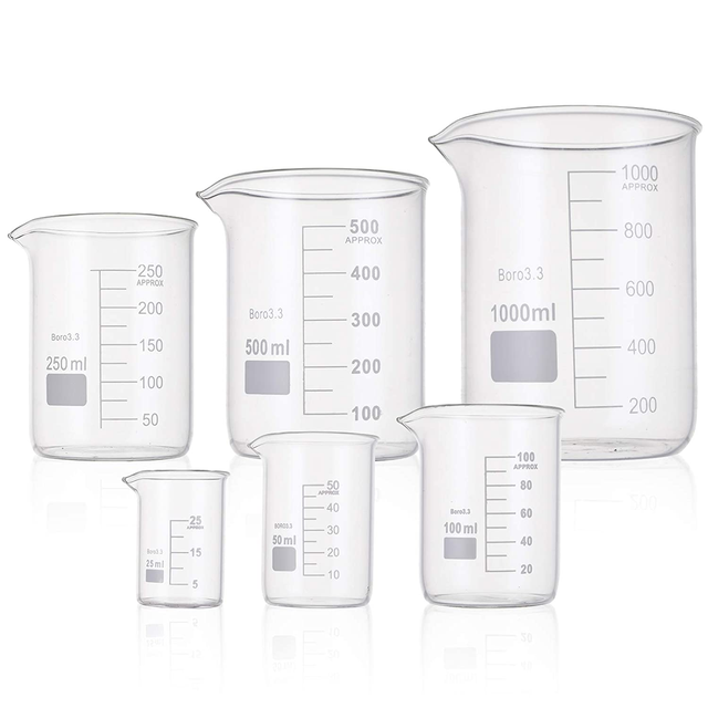 4Lab 50ml Lab Glass Beaker Heat Resistant School Laboratory Beaker Glass Beaker