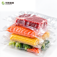 Sac sous vide robuste en nylon 5 mil à ouverture plate et chambre lisse, résistant aux déchirures, pour fruits de mer congelés