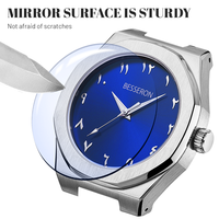 Jam Tangan Sport Mewah Quartz Stainless Steel Angka Arab 2024 untuk Pria dengan Tali Kulit Logo Kustom