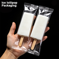 Sacs alimentaires personnalisés transparents pour glaces et bâtonnets glacés, emballage plastique en forme de coussin, emballage pour sucettes glacées