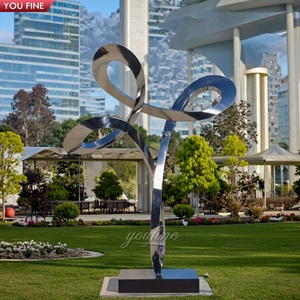 Youfine tùy chỉnh Beachfront biệt thự trang trí nội thất hiện đại gương đánh bóng kim loại điêu khắc trừu tượng thép không gỉ điêu khắc - Product Image 6
