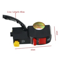 Interruptor de Encendido/Apagado Eléctrico para Manillar de Motocicleta de 22 mm (7/8\") para ATV y Scooter, con 4 Cables de Conexión, Bocina, Interruptores de Faro, 12 V