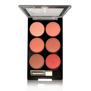 ROMANTIC MAY Oem Round Shape 6 color High Pigment Makeup Blush Palette Shimmer Blush Powder