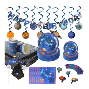 DAMAI Juego de Decoraciones con Temática del Espacio Exterior y Planetas, Juego de Platos para Fiesta de Cumpleaños, Artículos para Fiesta Infantil - Product Image 1