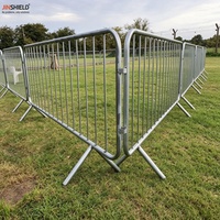 Barrière de contrôle de foule portable en acier avec pieds de pont pour la construction et les festivals