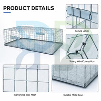 Piège à pigeons pliable et humanitaire, cage galvanisée pour oiseaux vivants avec double entrée pour le contrôle des volailles, OEM