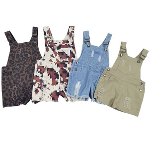 Overol Corto para Niños, <span class=keywords><strong>Ropa</strong></span> de Verano para Jóvenes, Mono Vaquero Unisex con Estampado Desgastado, Pantalones Cortos de Mezclilla - Product Image 1