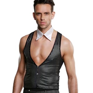 Ensemble de lingerie pirate pour homme Edenkiss, noir et rouge, polyester, costume d'Halloween, uniforme sexy, sous-vêtements - Product Image 5