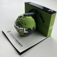 Bloc-notes 3D créatif en forme de terre, brique en papier écologique pour le bureau et l'école.
