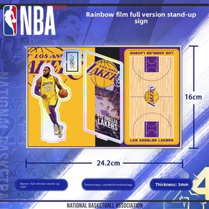 Figurine de star de la <span class=keywords><strong>NBA</strong></span> en acrylique grand format à effet laser arc-en-ciel, impression haute définition double couche, pour bureau - Product Image 3